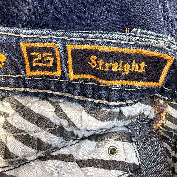 Rock Revival Jeans Women's 25 (2) Dark Blue Silana Embellished Western Bling - Picture 10 of 16